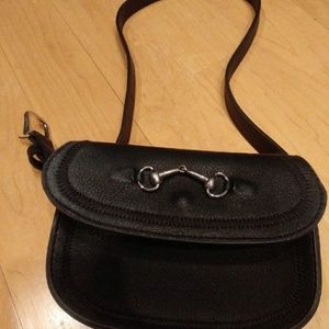 Ellen Tracy Black Horsebit Belt Bag